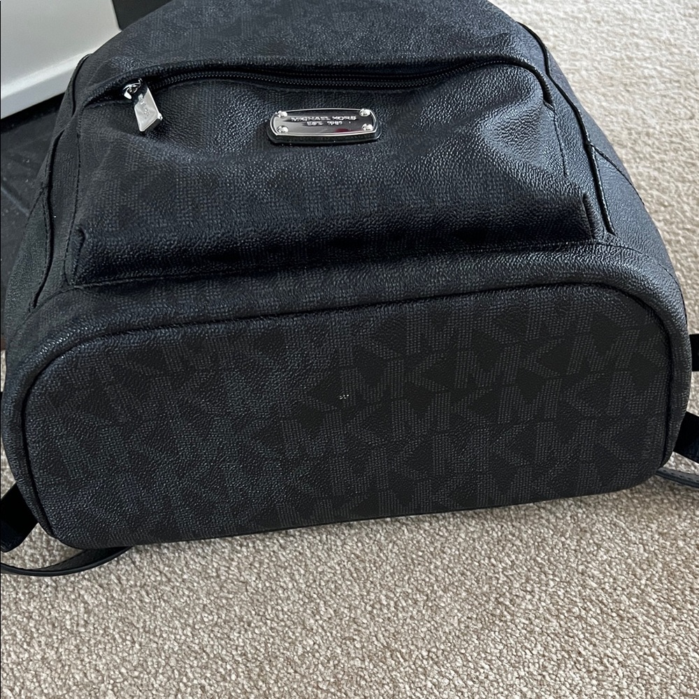 Michael Kors Black Men's Logo Backpack with Silver Hardware - Picture 3 of 8